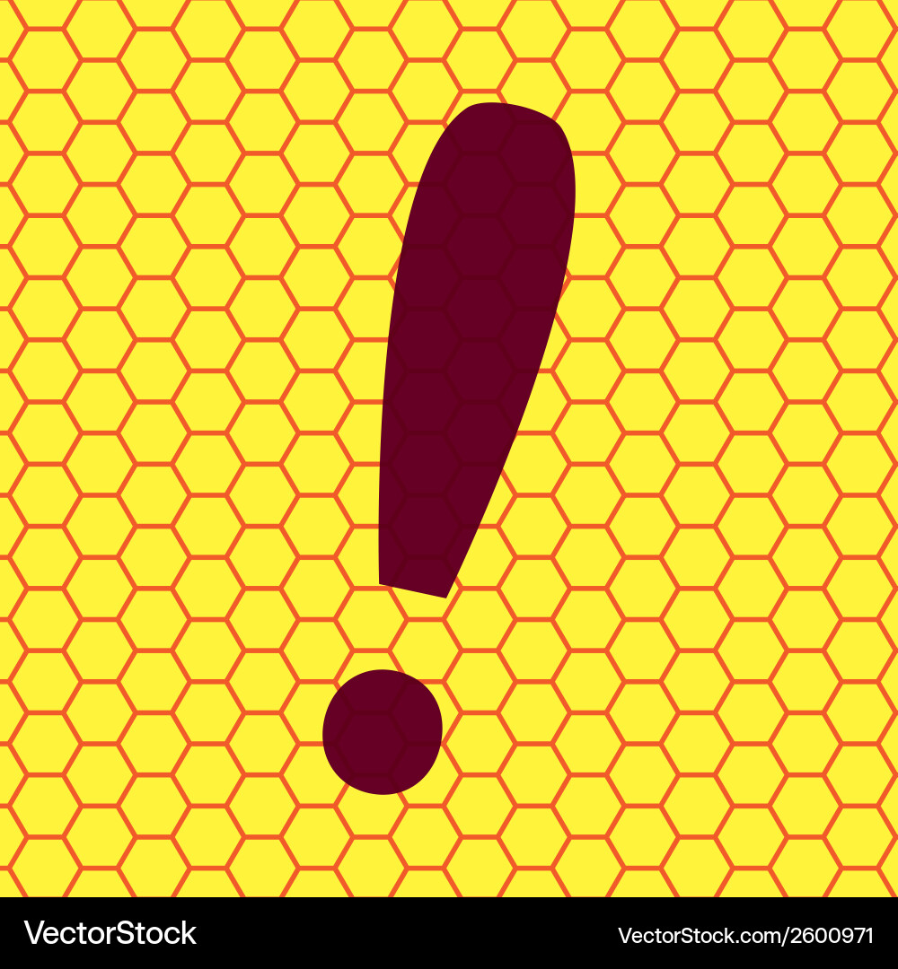 Exclamation point flat modern web button vector image