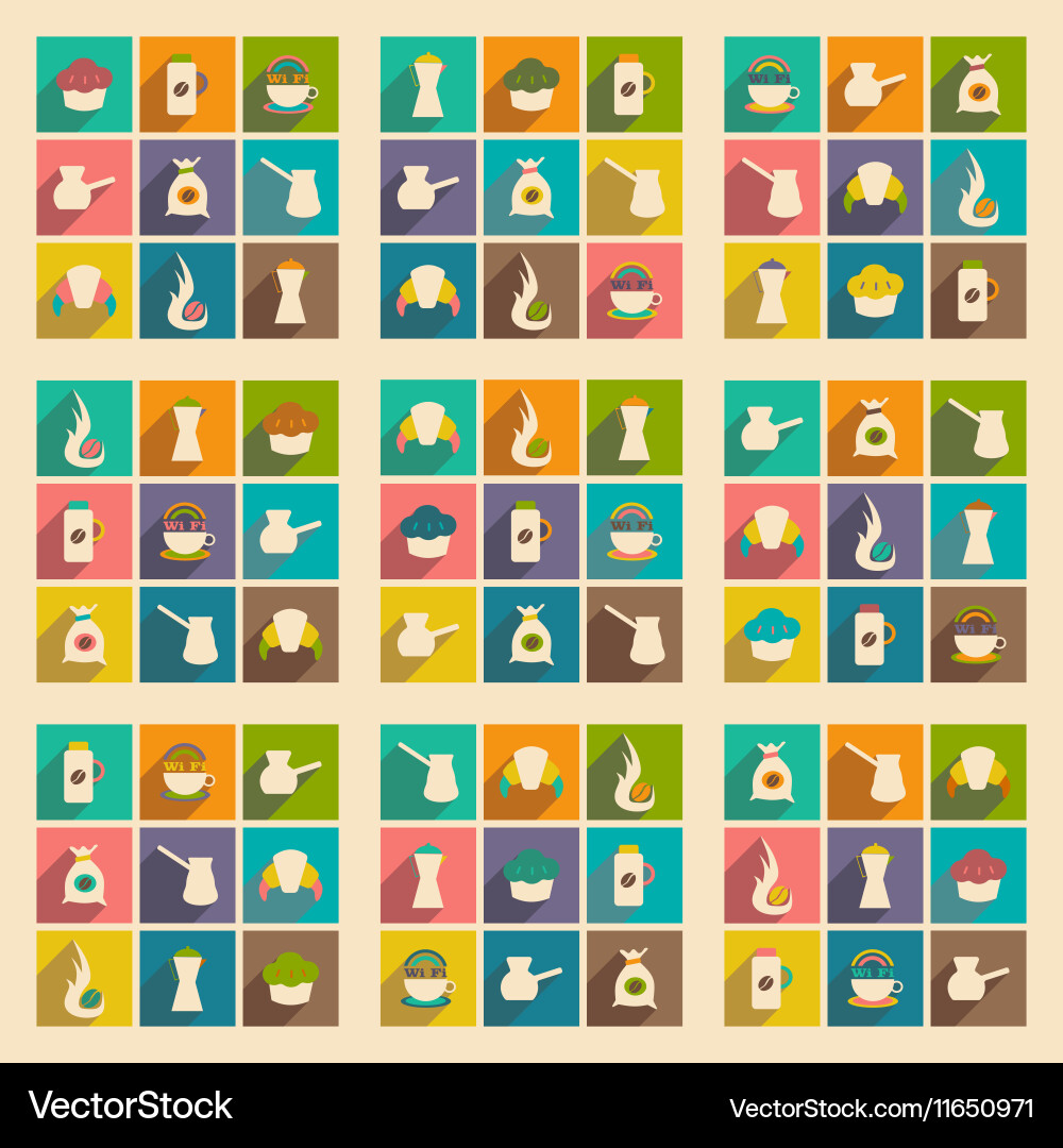 Flat with shadow concept and mobile application vector image