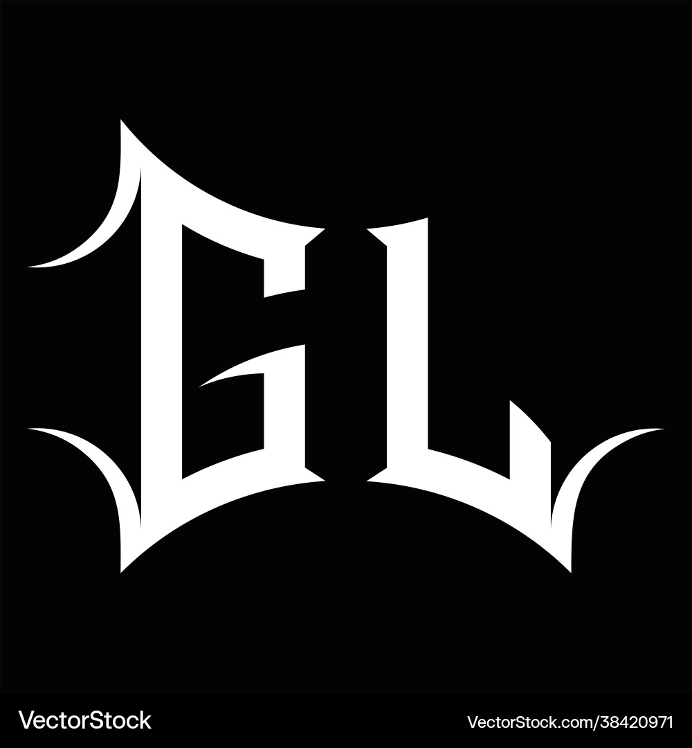 Gl logo monogram with abstract shape design Vector Image