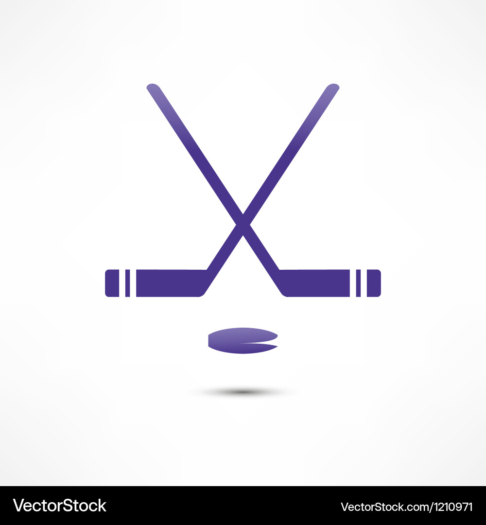 Hockey Stick and Puck Icon Set vector image