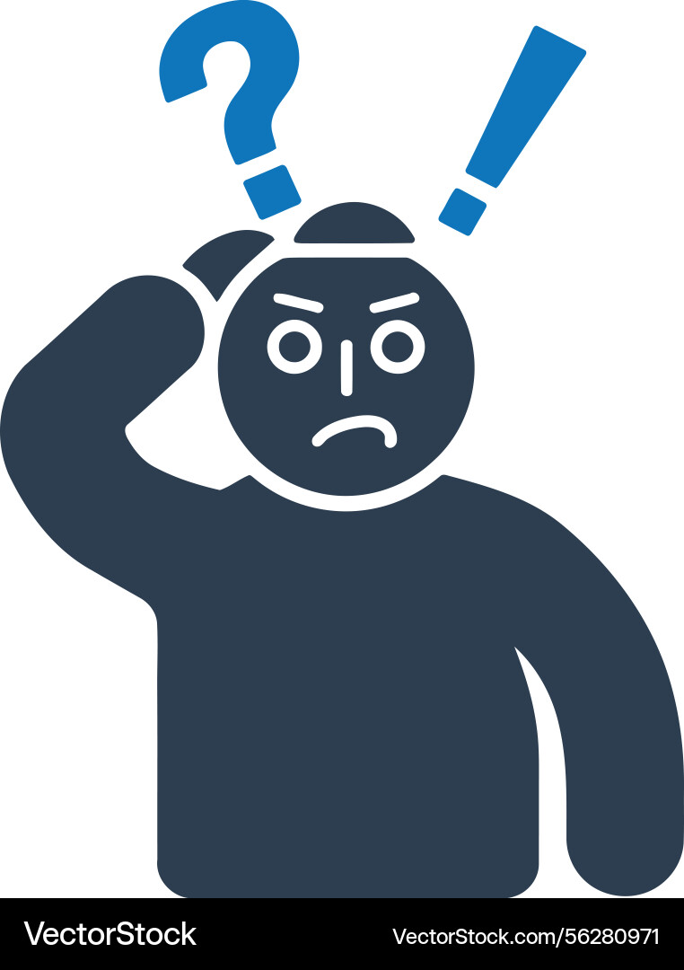 Man with Question Mark Icon Vector Image