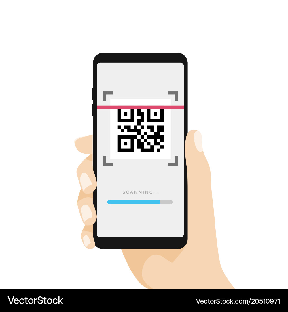 Mobile Phone QR Code Scanning vector image