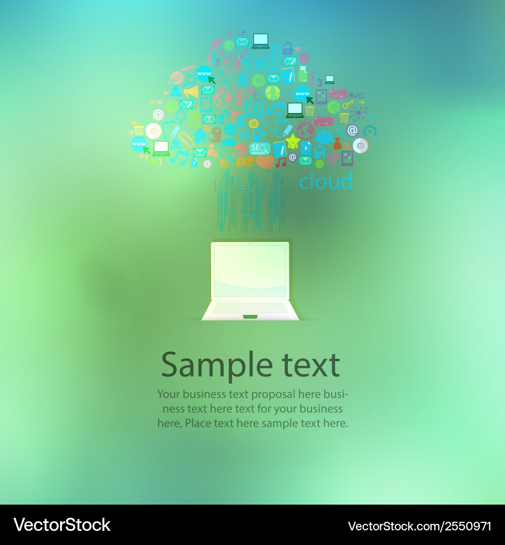 Notebook computer social network web icon vector image