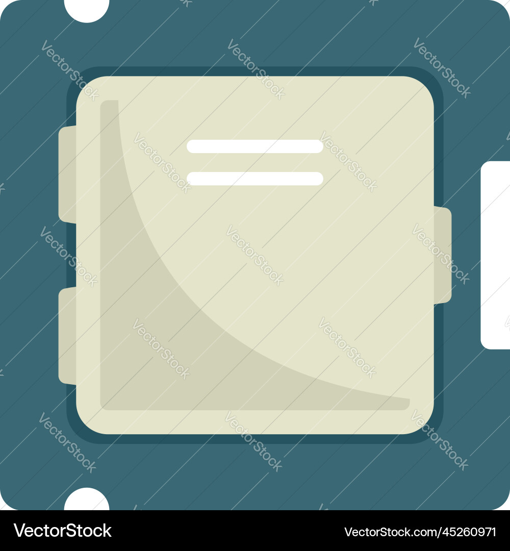 Processor chip icon flat circuit cpu Processor chip icon flat circuit cpu vector image