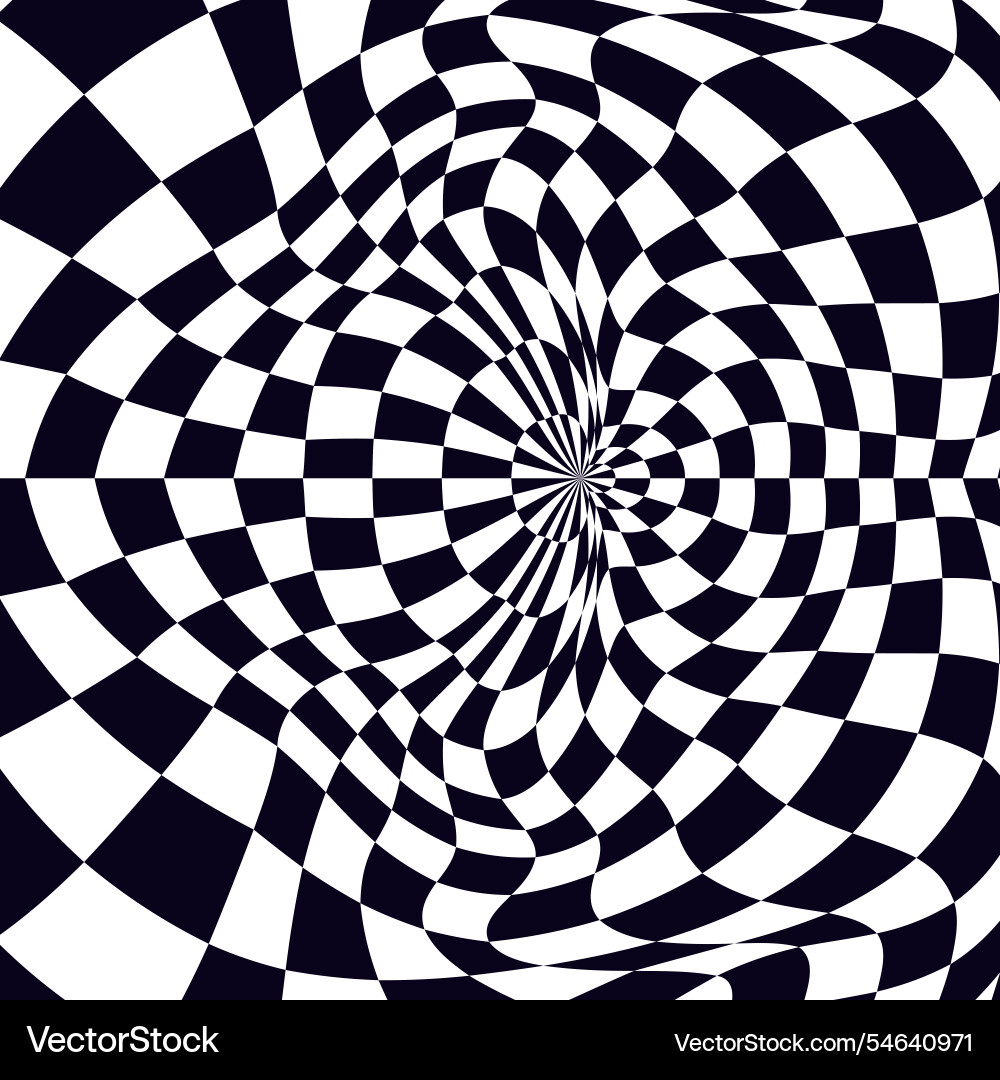 Psychedelic checkerboard pattern Psychedelic checkerboard pattern vector image