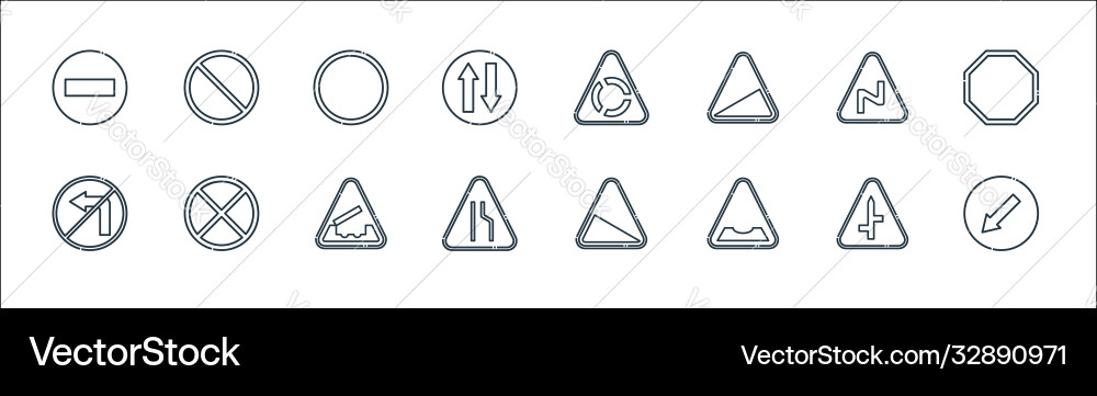 Signaling line icons linear set quality Signaling line icons linear set quality vector image