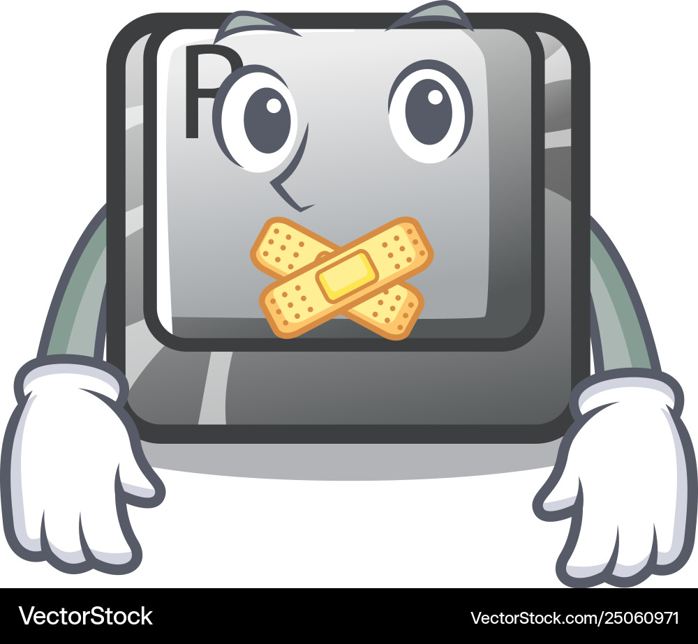 Silent r button in cartoon game Vector Image