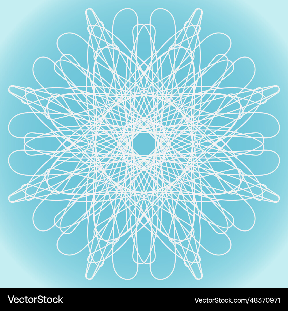 Snowflake of ornate shape and structure on a blue Snowflake of ornate shape and structure on a blue vector image