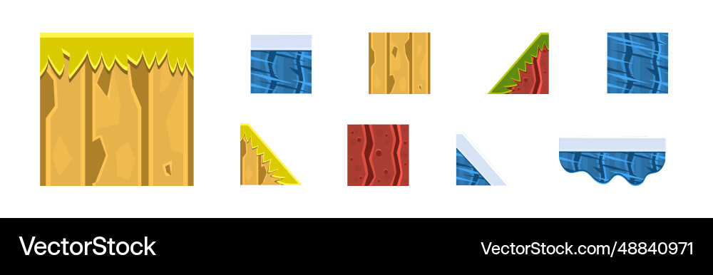 Soil layers and different game platform set Soil layers and different game platform set vector image