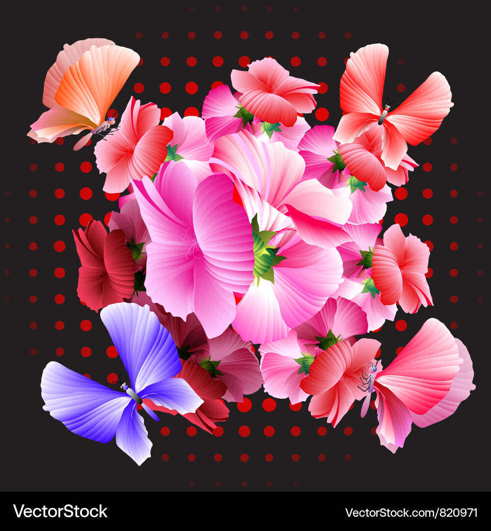 Tree with butterflies Vector Image