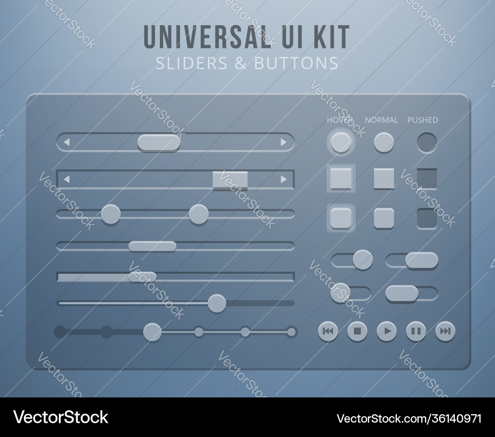 UI Elements with Transparency vector image