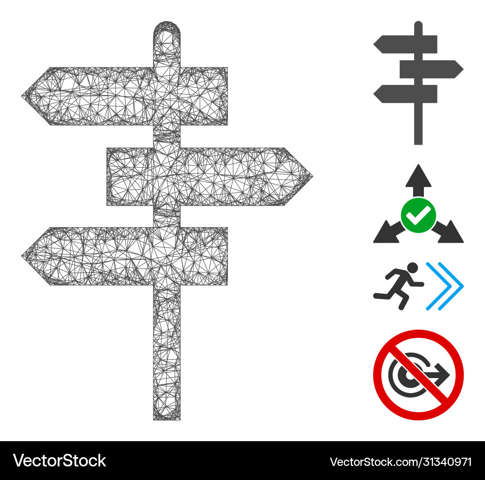 Way pointer web mesh Vector Image