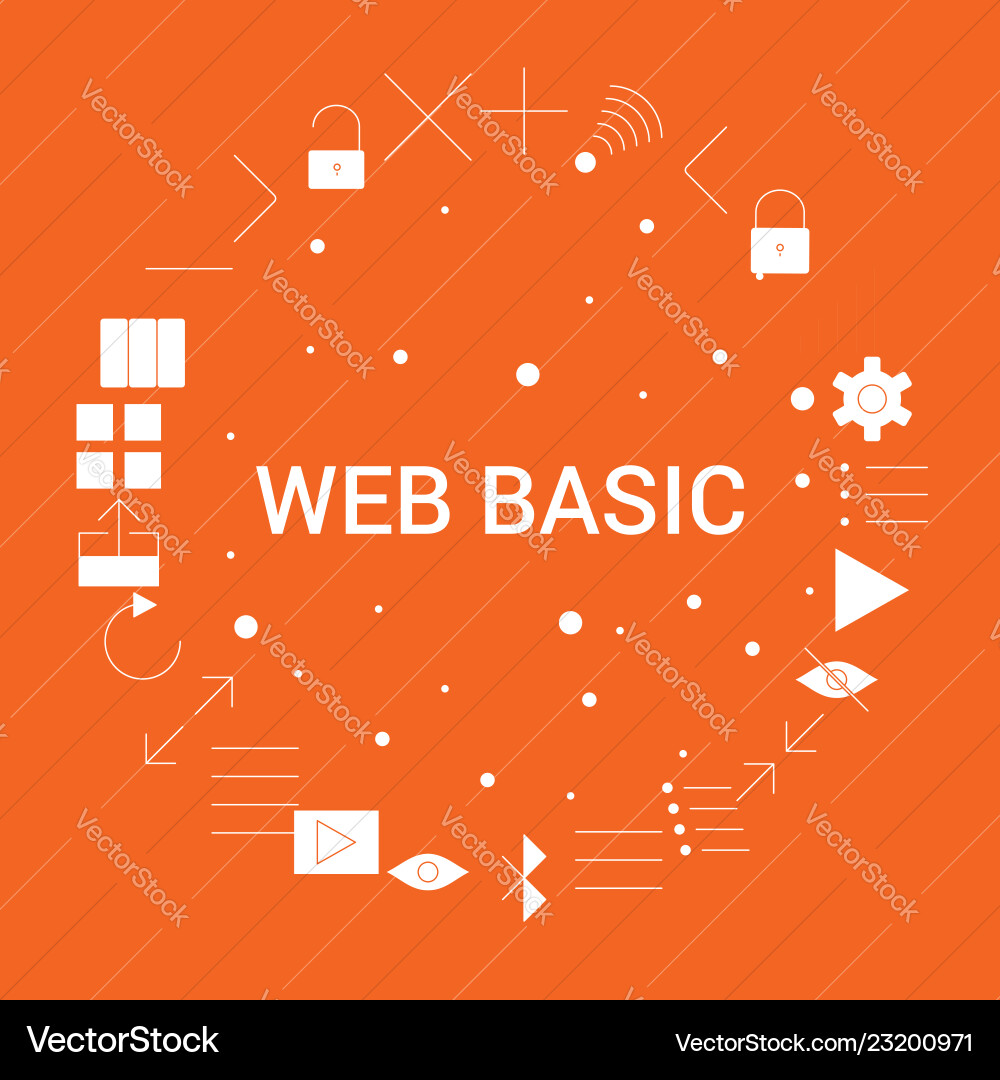 Web basic icon set infographic template Web basic icon set infographic template vector image