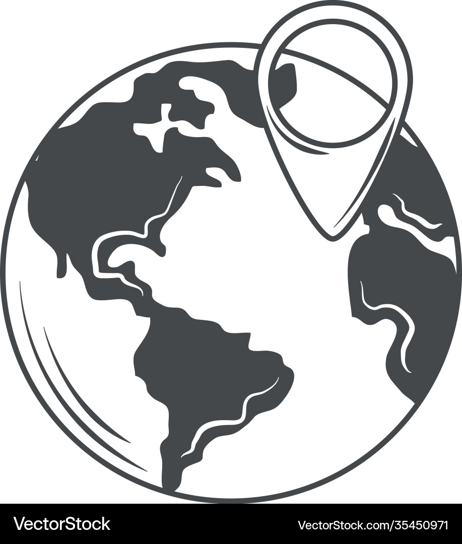 World globe map gps navigation location pointer Vector Image