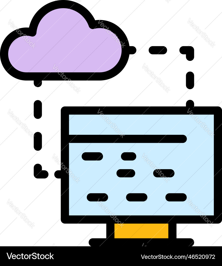 Api data cloud icon flat Api data cloud icon flat vector image