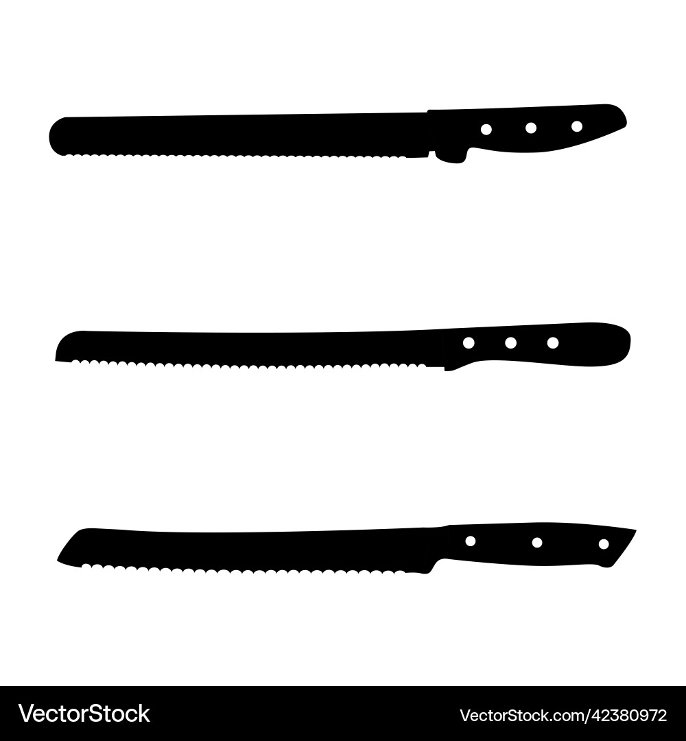 Brotmesser Silhouette schwarz und weiß Ikone Brotmesser Silhouette schwarz und weiß Ikone Vektorbild