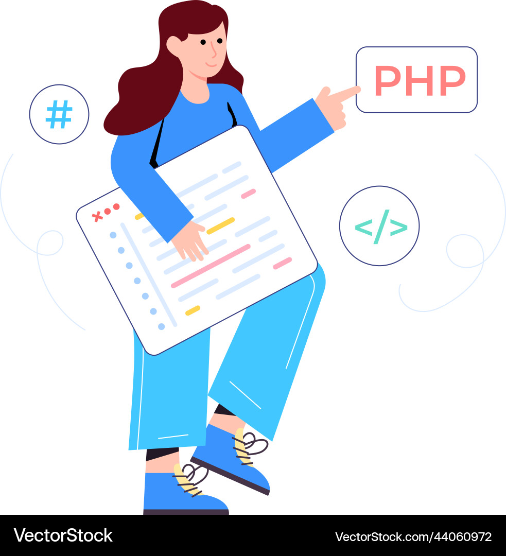 Check out flat of php vector image