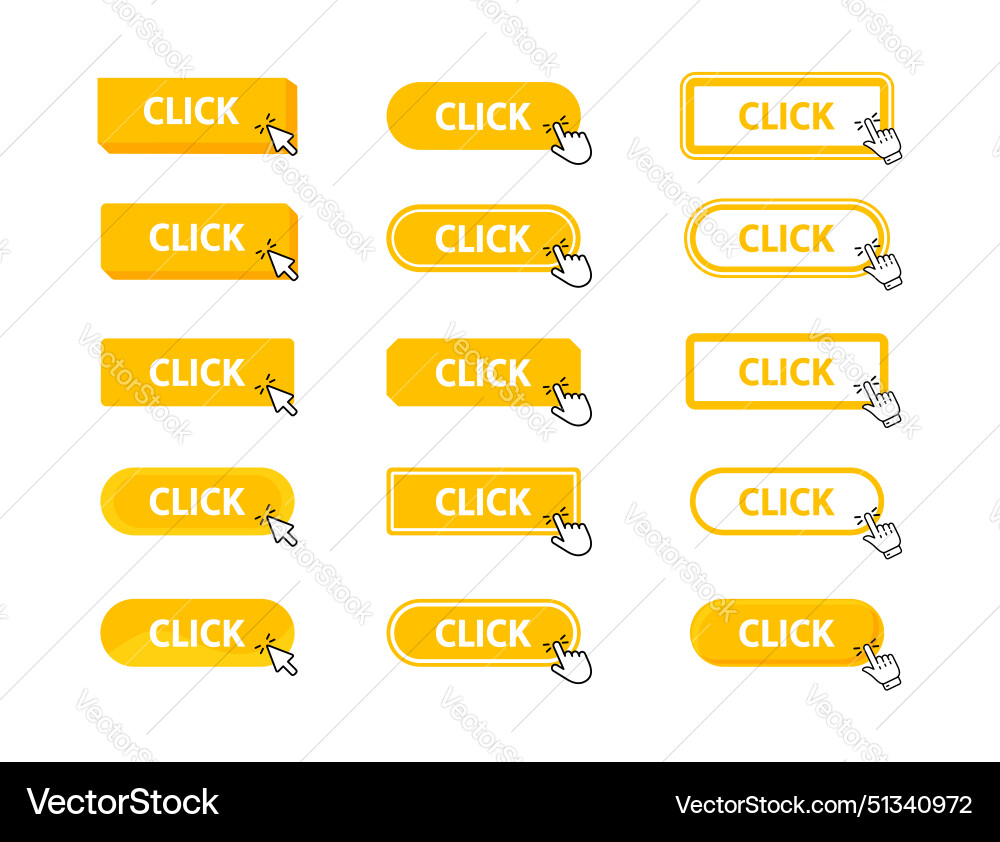 Click button with pointer clicking web Click button with pointer clicking web vector image