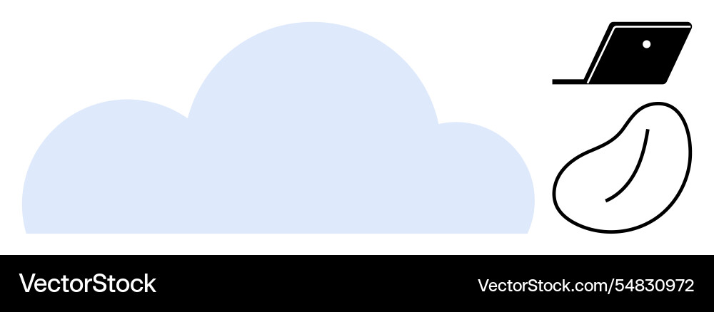 Cloud computing and data storage with bean-shaped Cloud computing and data storage with bean-shaped vector image