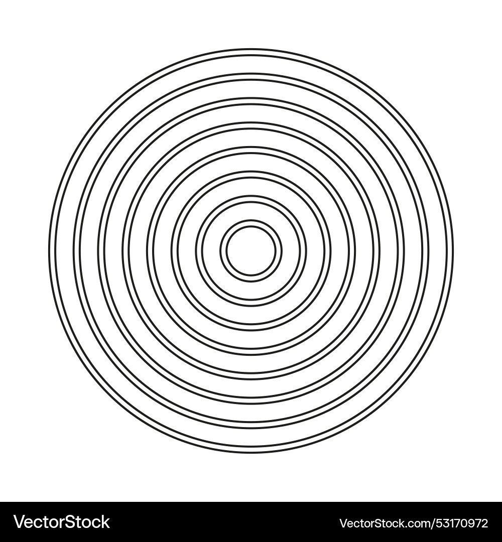 Concentric circle pattern black and white design Concentric circle pattern black and white design vector image