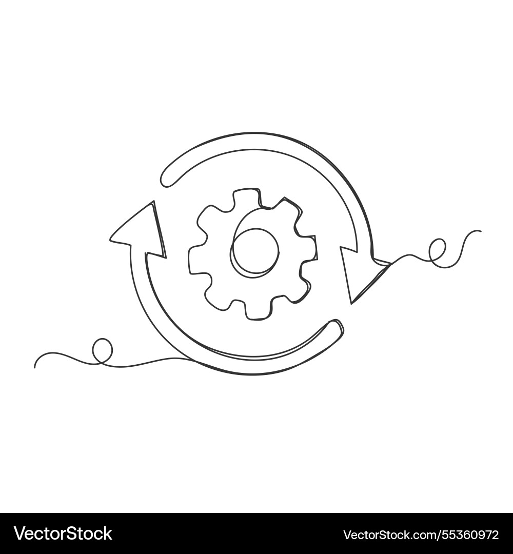 Continuous one line art refresh setting isolated Continuous one line art refresh setting isolated vector image
