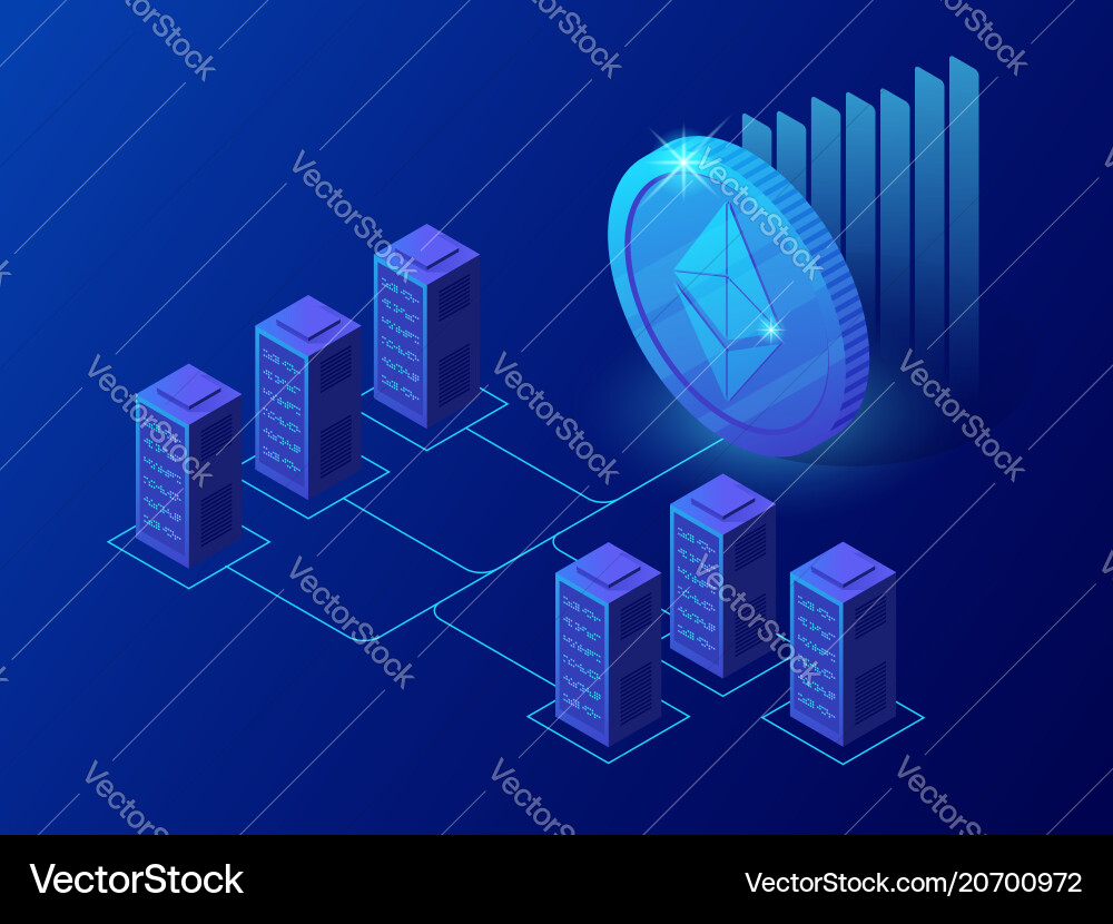 Cryptocurrency Blockchain Network Concept vector image