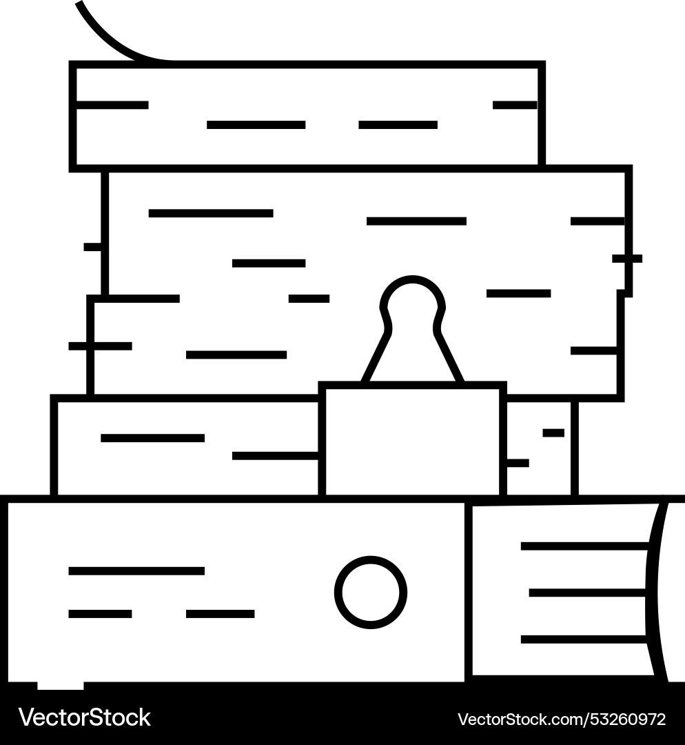 Document paper stack line icon Document paper stack line icon vector image