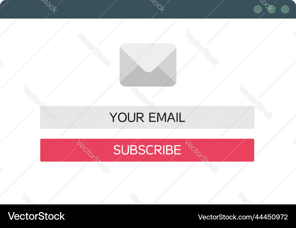 Email subcribe form ui ux web design template vector image