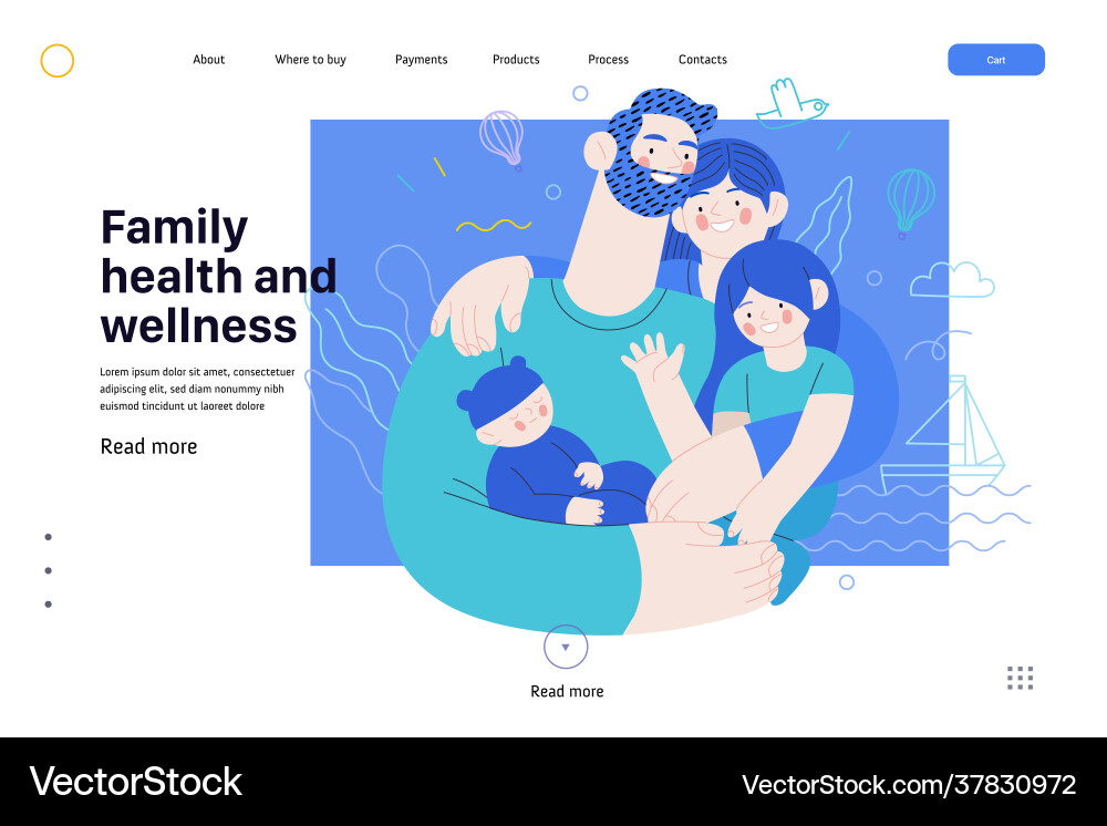 Familie Gesundheit und Wellness - Krankenversicherung Web Familie Gesundheit und Wellness - Krankenversicherung Web vektorbild