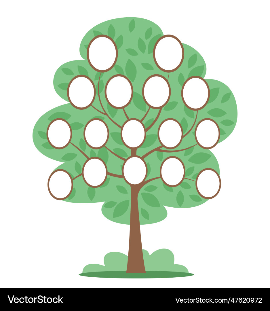 Family Tree Template with Empty Frames vector image