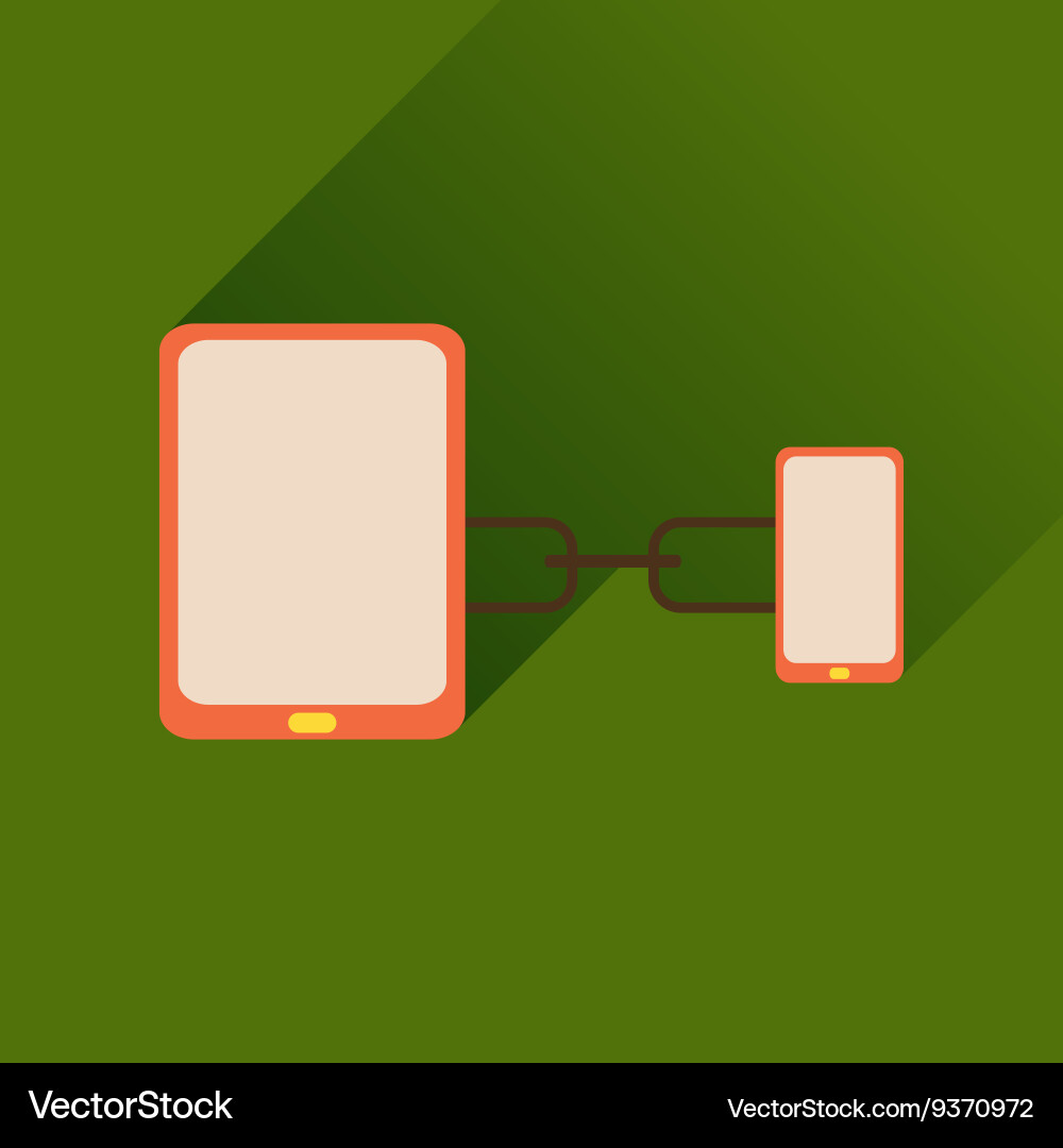 Flat icon with long shadow mobile applications vector image