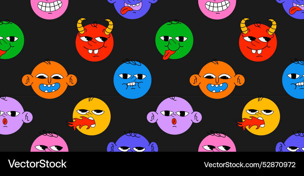 Fun nerd emoji icons seamless pattern Fun nerd emoji icons seamless pattern vector image