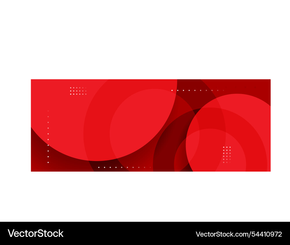 Red geometric banner background with overlapping vector image