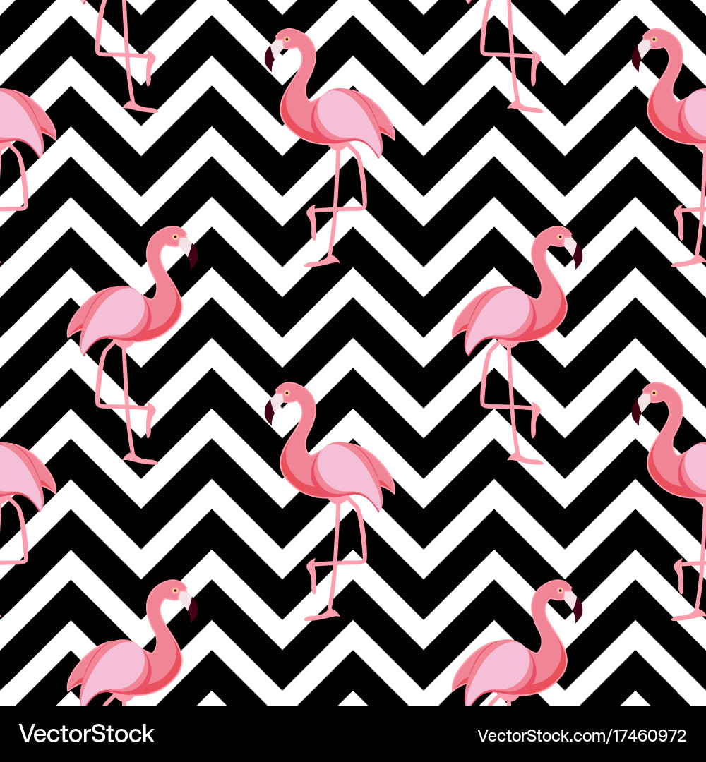 Retro Flamingo Pattern vector image
