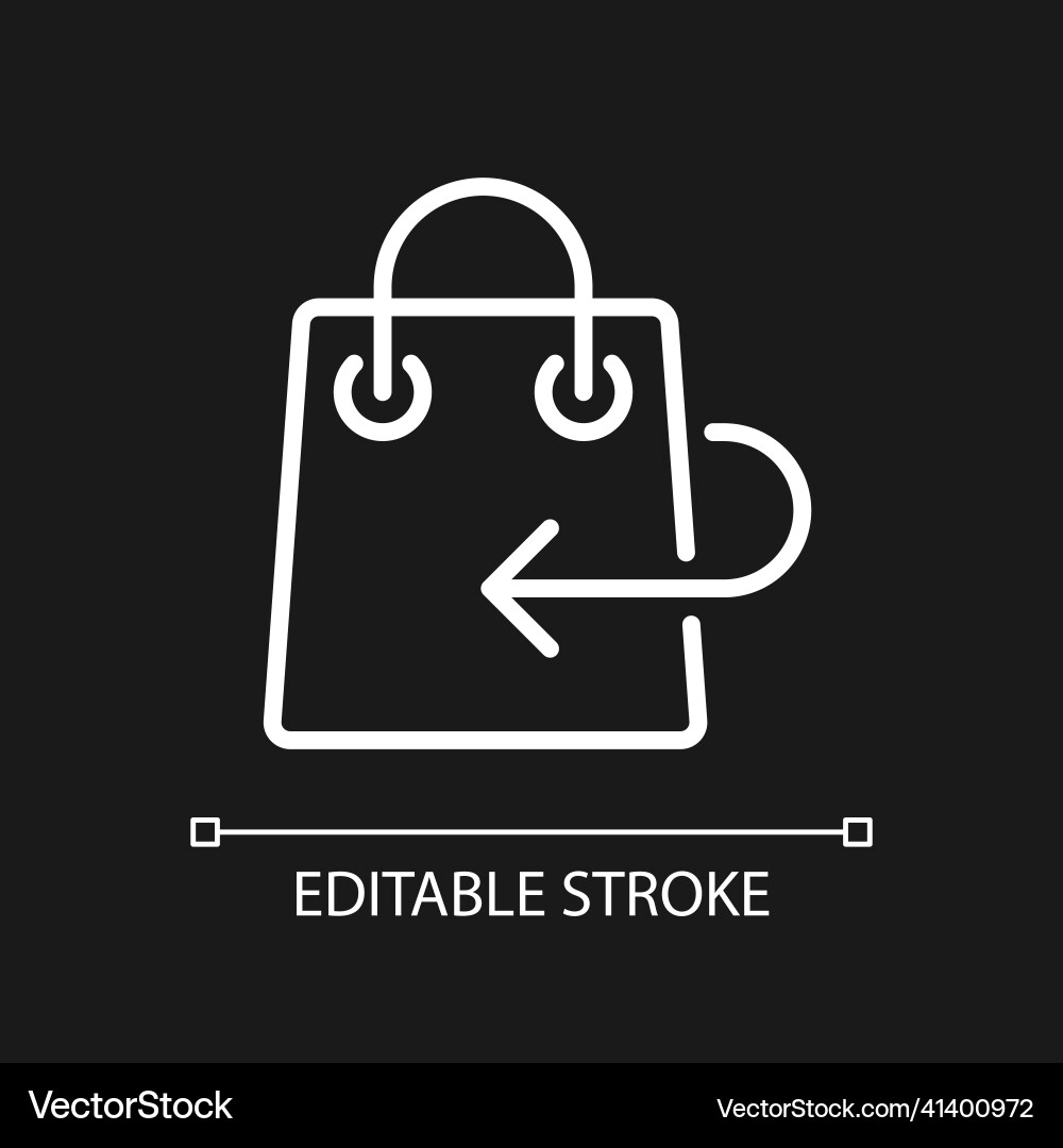 Return policy pixel perfect white linear icon Vector Image