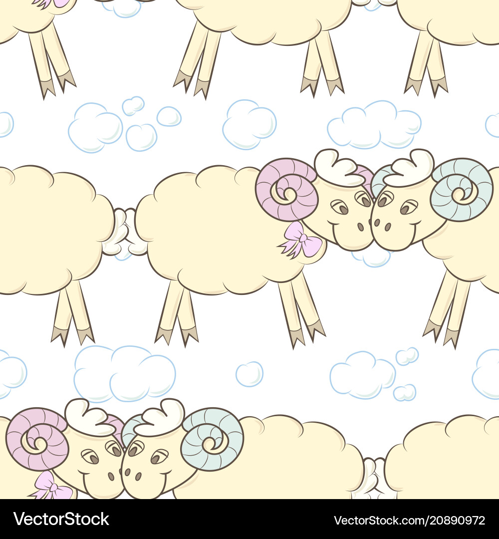 Seamless pattern background with sheep vector image