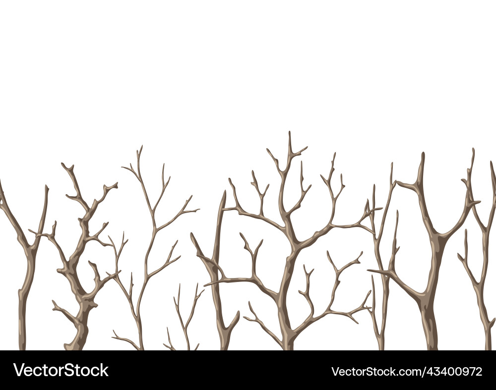 Seamless pattern with dry bare branches Seamless pattern with dry bare branches vector image