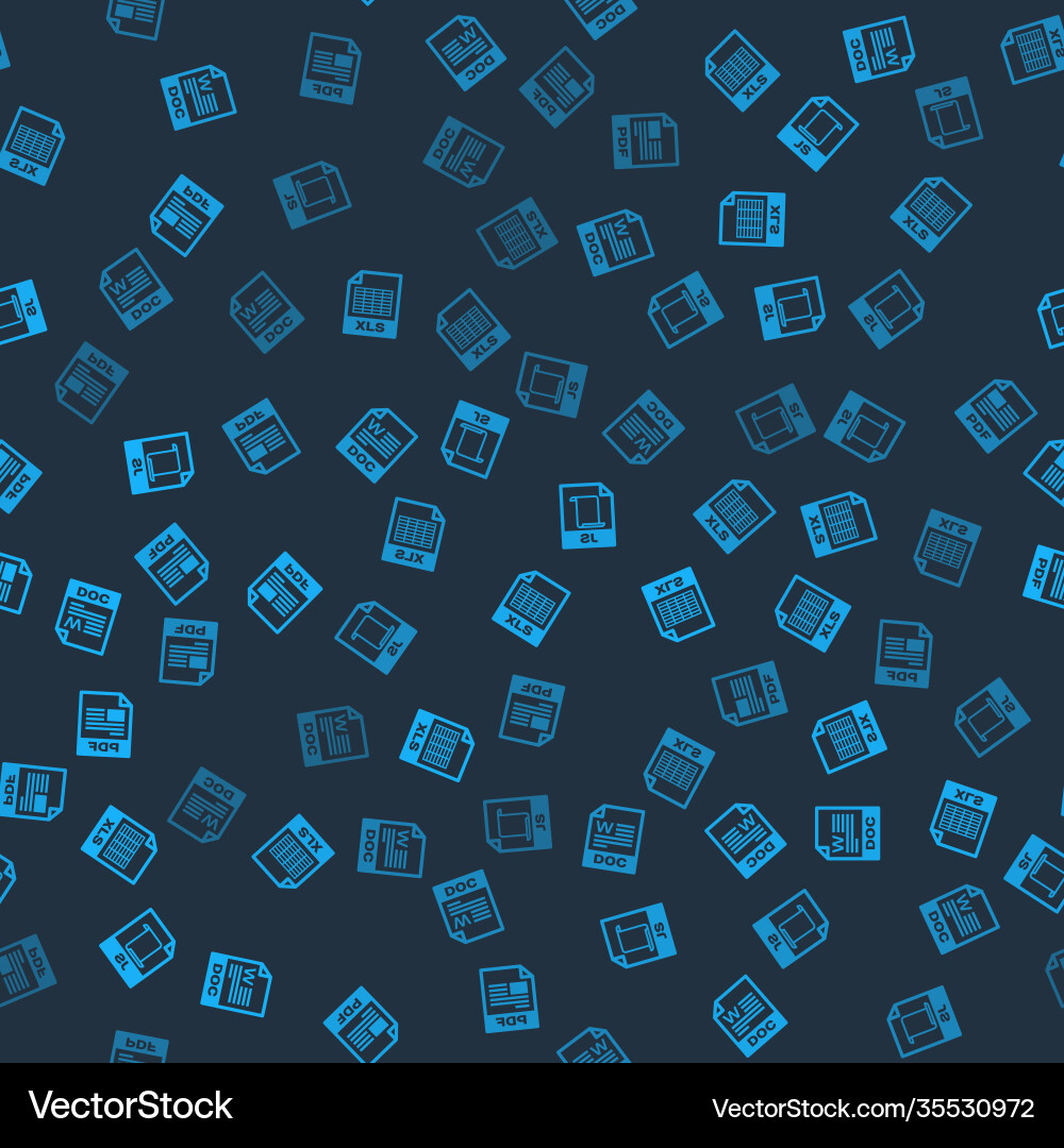 Set doc file document xls js and pdf on seamless Set doc file document xls js and pdf on seamless Vector Image