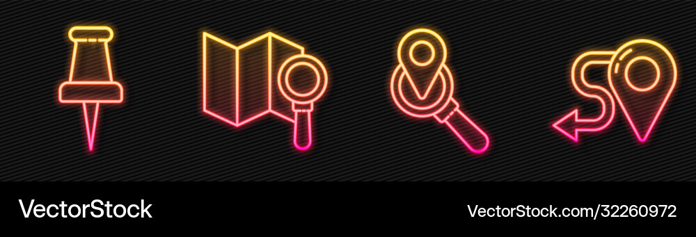 Set line search location push pin Vector Image