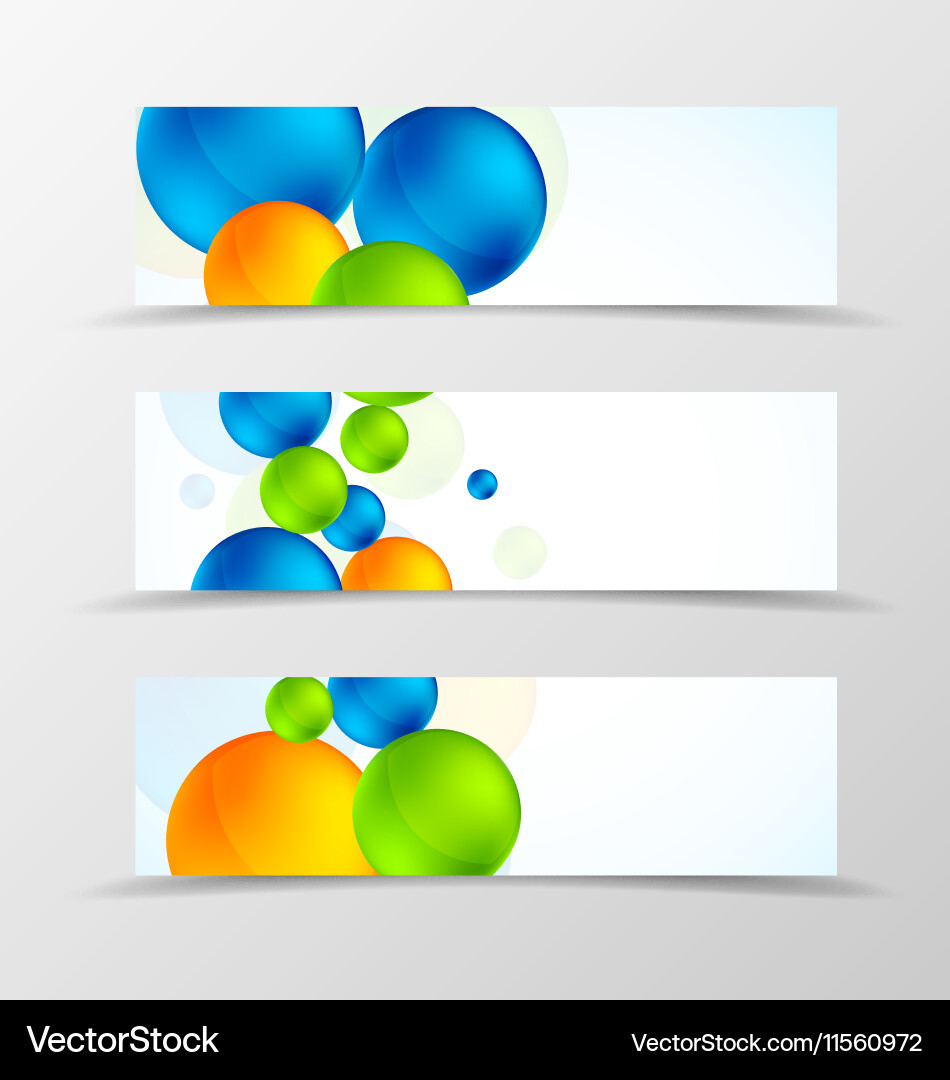 Set of header banner dynamic design Vector Image
