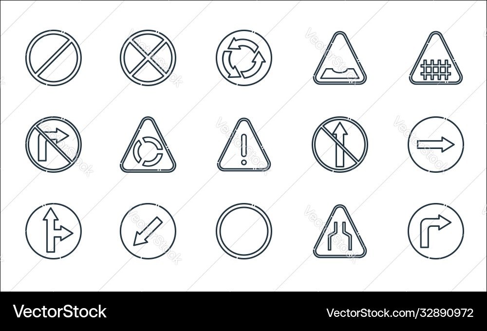 Signaling line icons linear set quality Signaling line icons linear set quality vector image