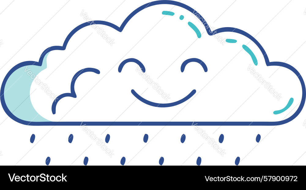 Smiling rain cloud weather icon design generative Vector Image