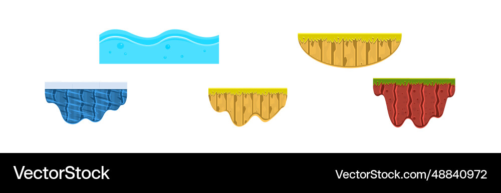 Soil layers and different game platform set Soil layers and different game platform set vector image