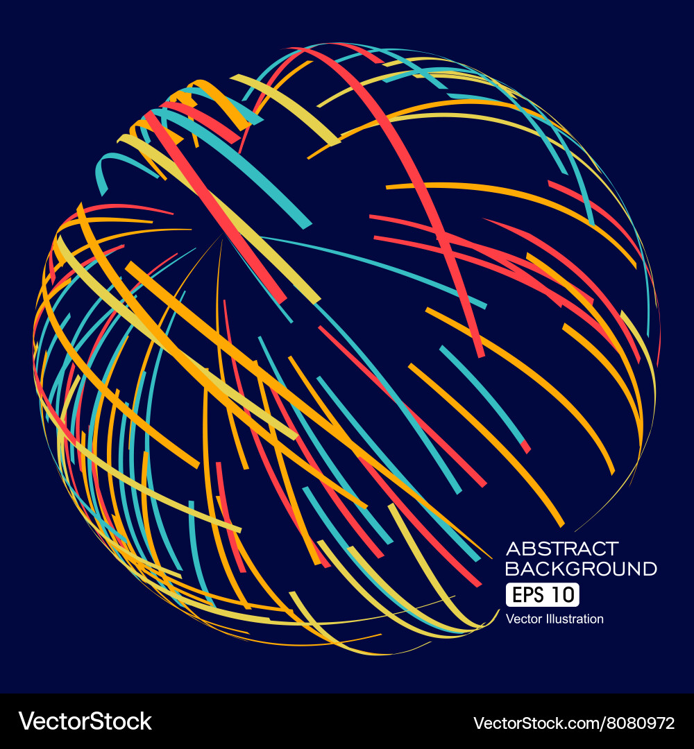 Three-dimensional sphere composed of multicolored vector image
