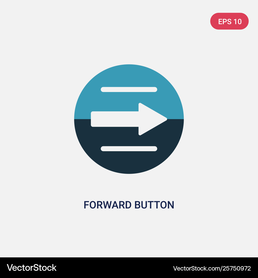 Two color forward button icon from user interface Vector Image