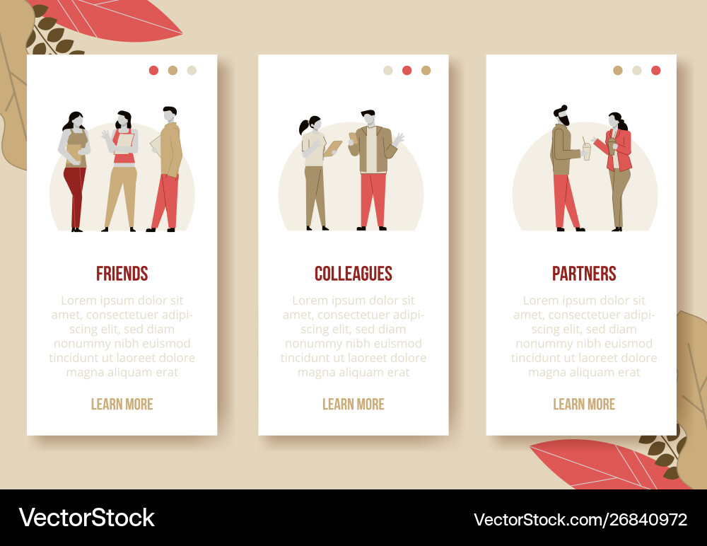 Vertical banners set - modern cartoon flat people Vertical banners set - modern cartoon flat people vector image