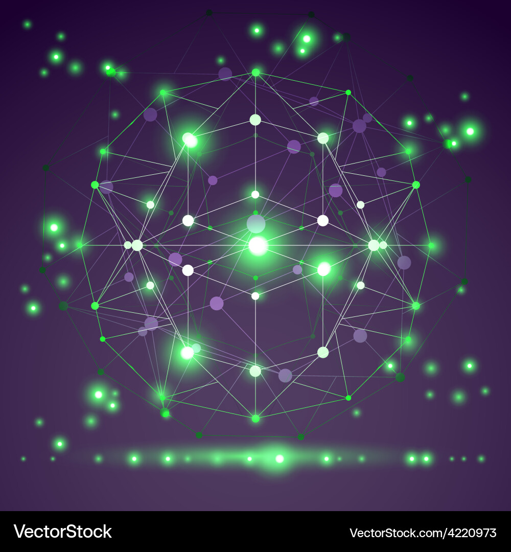 Abstract geometric 3d mesh object modern digital vector image