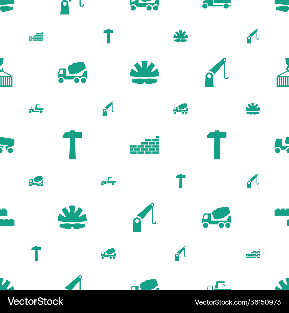 Build icons pattern seamless white background vector image