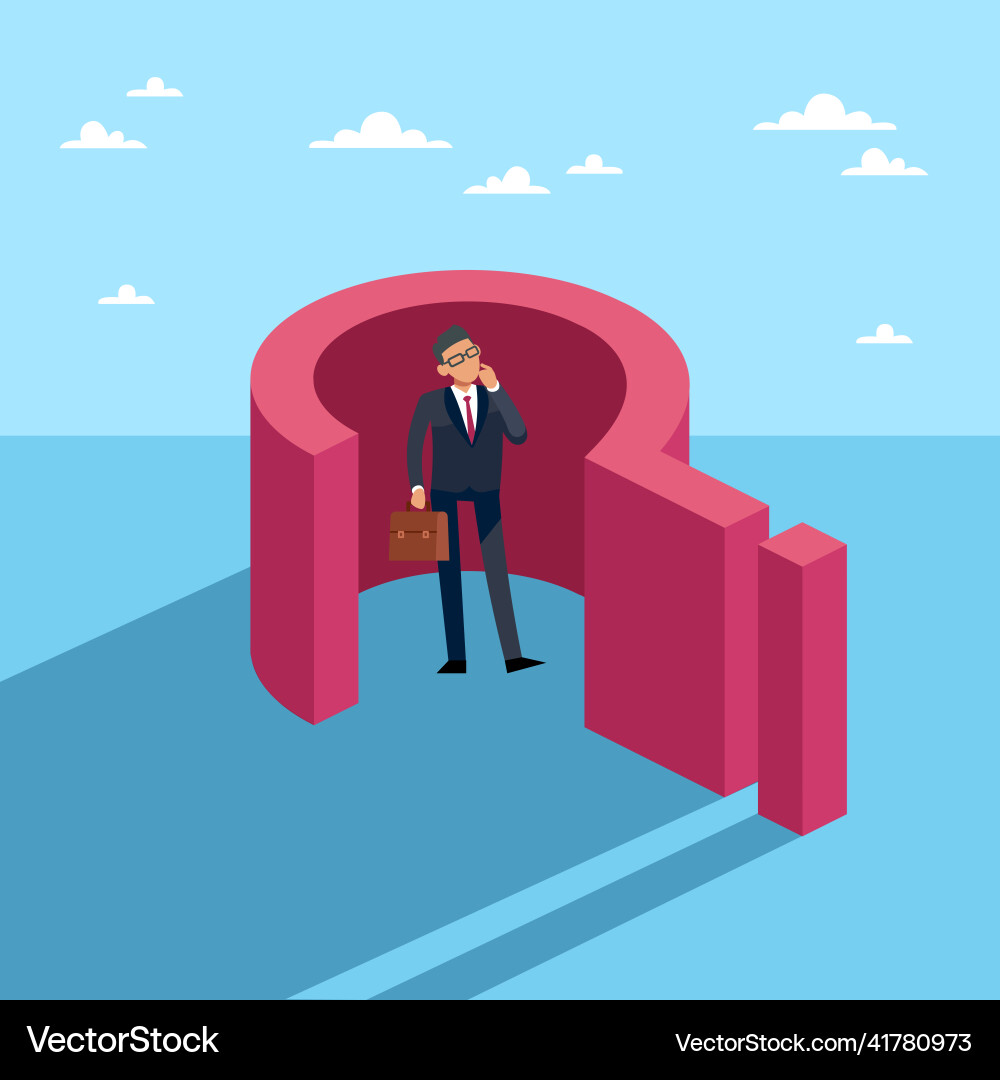Difficult question business task confused Difficult question business task confused vector image