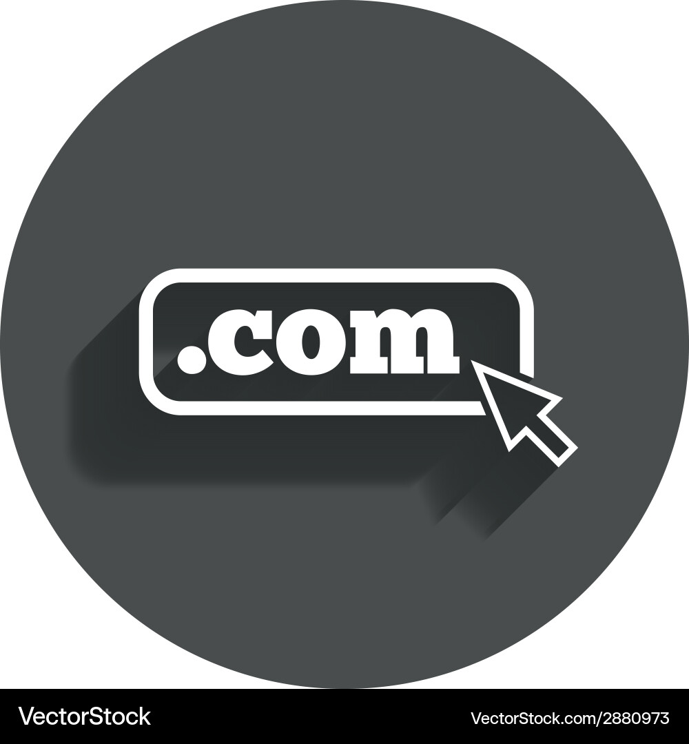 Domain com sign icon top-level internet Vector Image